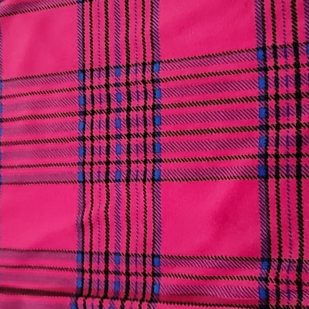 Denim 24/7 Velour Bold Plaid Shirt Pink Blue Medium - Picture 8 of 13